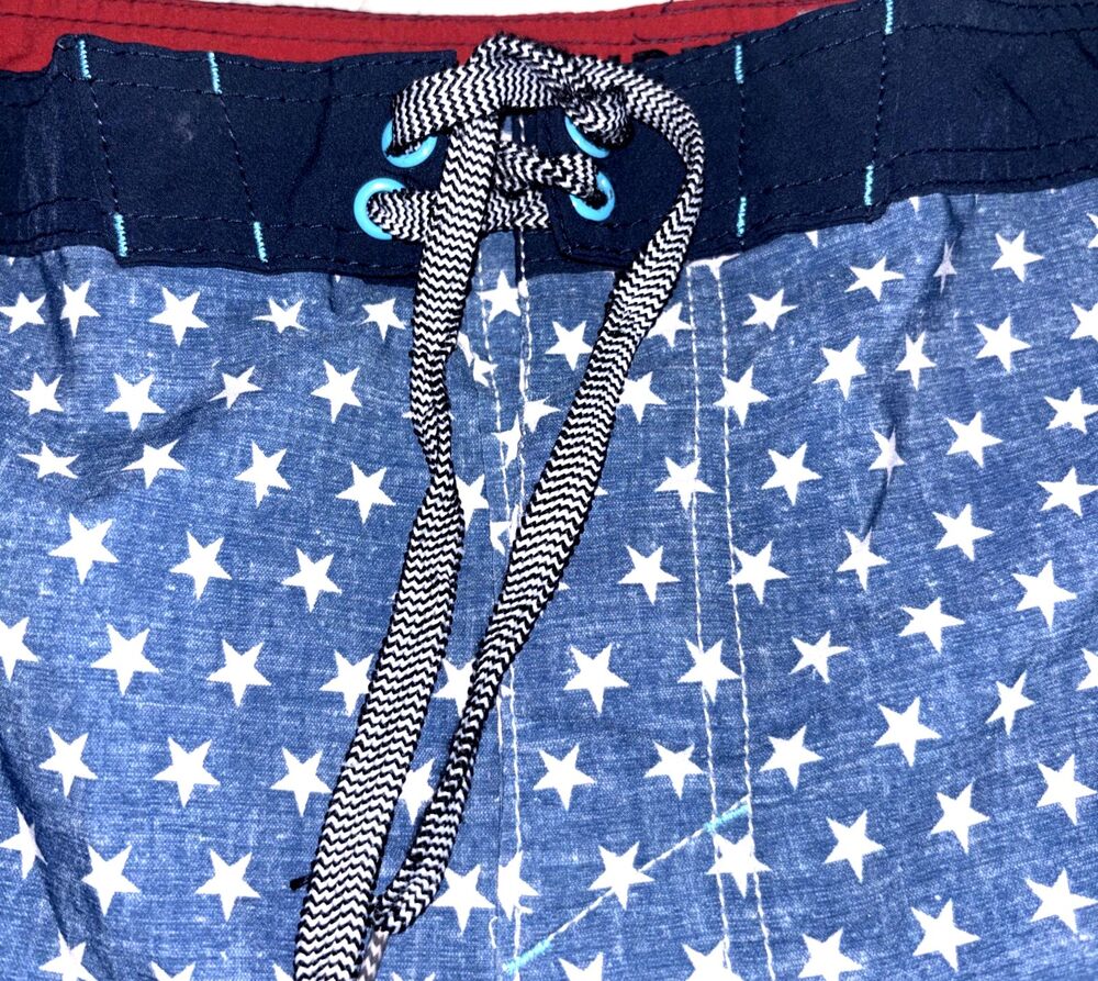 Mossimo Men’s American Flag Swim Trunks Board Shorts Size 36 Patriotic 4th July - Picture 2 of 4